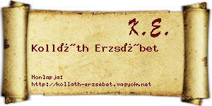 Kolláth Erzsébet névjegykártya