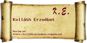 Kolláth Erzsébet névjegykártya